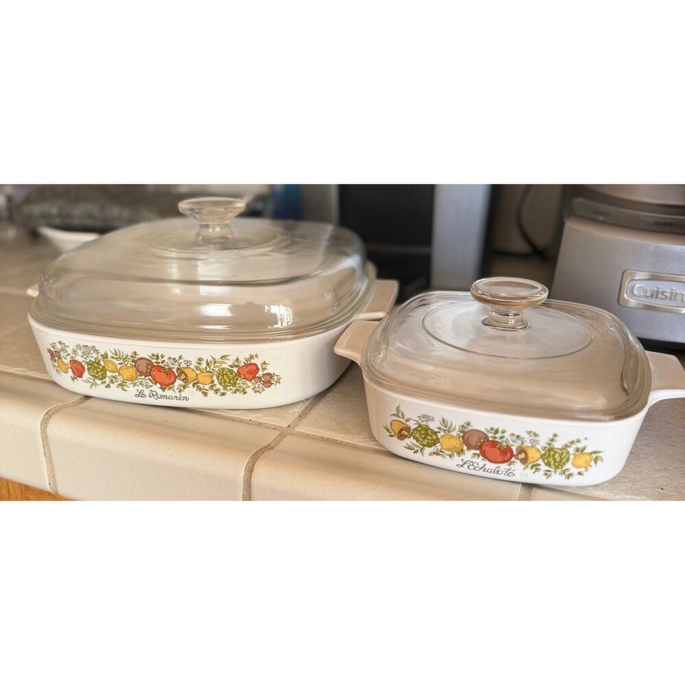 Vintage CorningWare Spice of Life La Romarin & L’Echalote Casserole Set
